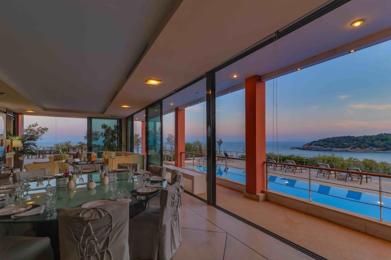 Black Diamond Beachfront Pool Villa Pasithea In Sounio, Athens Сунион Экстерьер фото