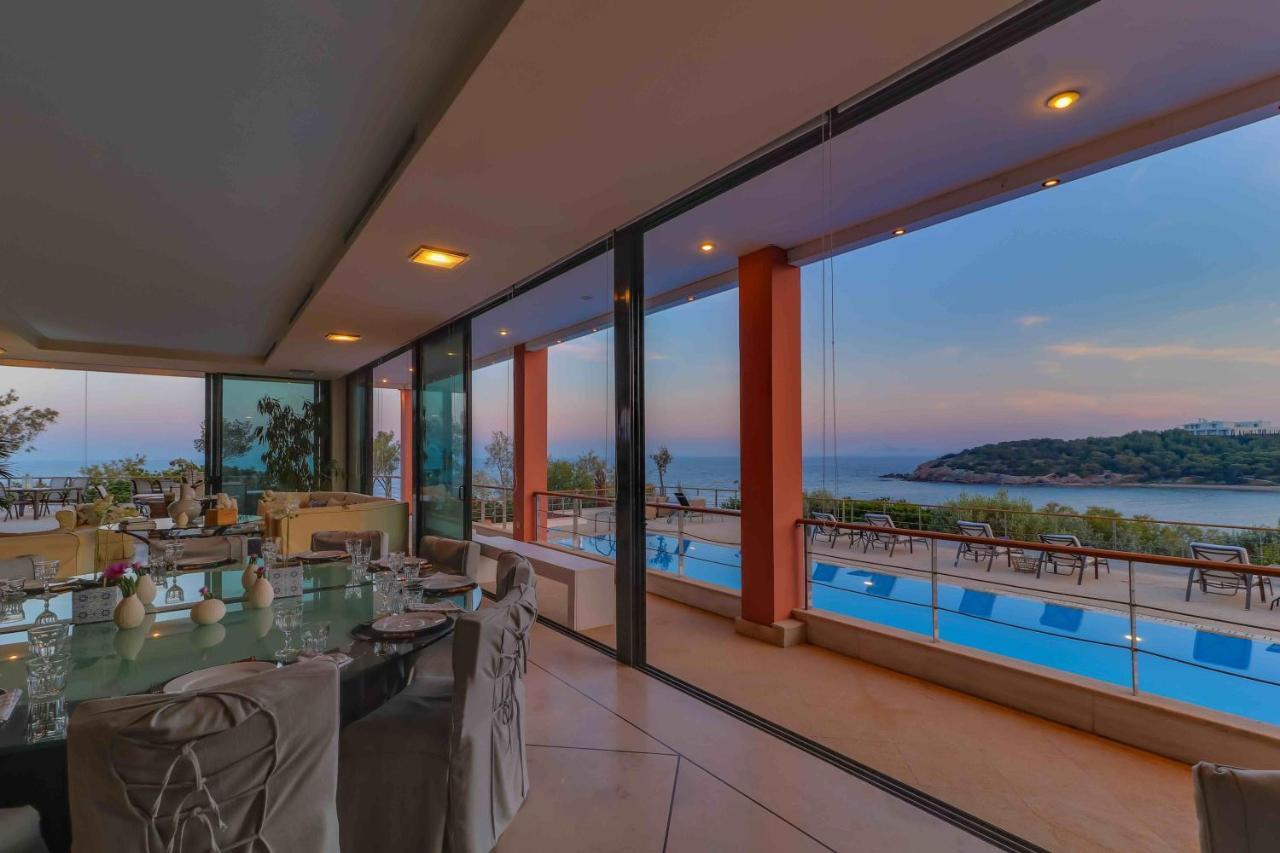 Black Diamond Beachfront Pool Villa Pasithea In Sounio, Athens Сунион Экстерьер фото